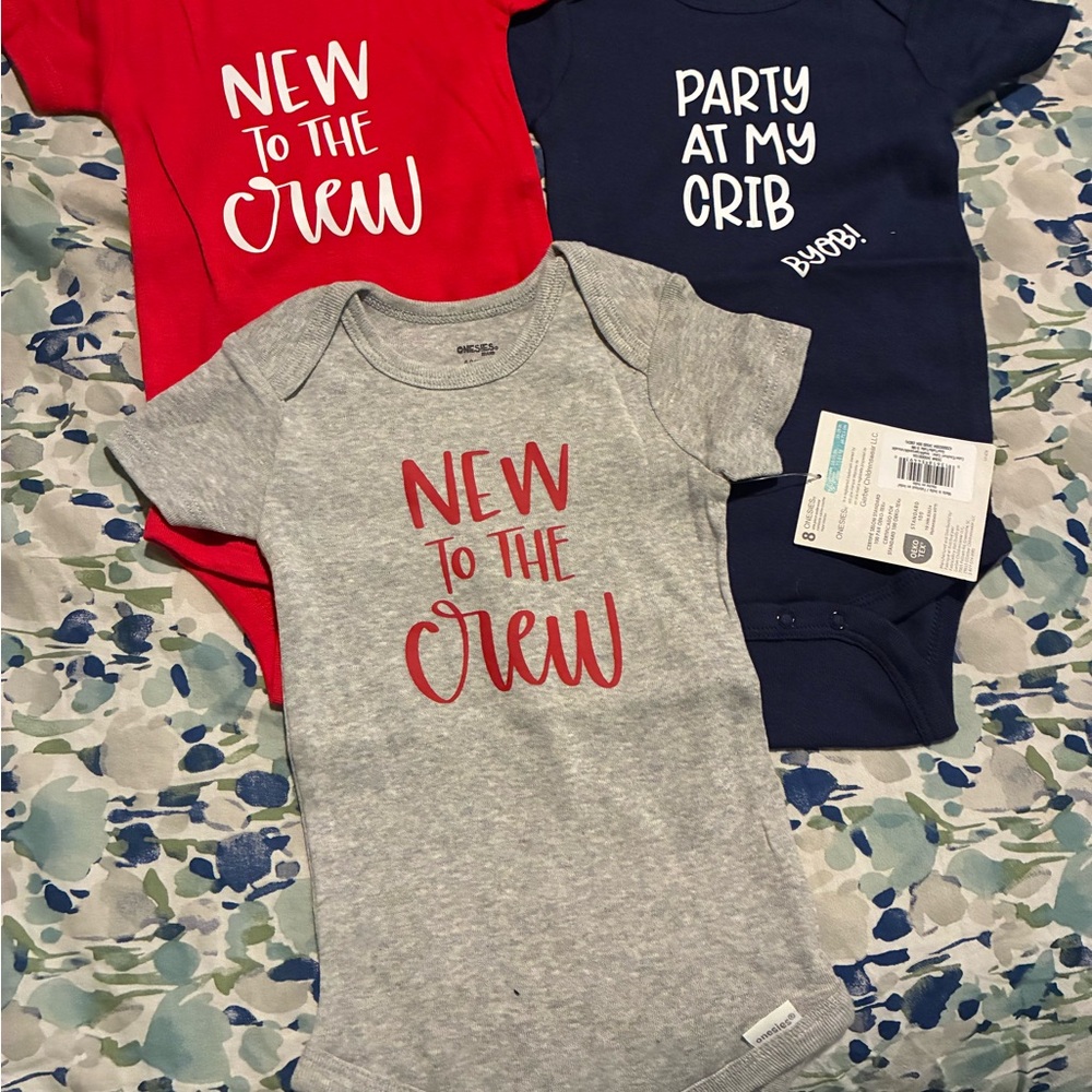 Gray 'New to the Crew' Bodysuit